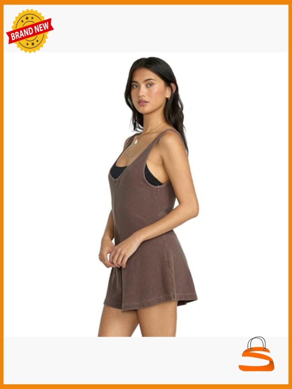 Never Better Cover-Up Cotton Knit Romper - Relaxed Fit Romper - Picture 3 of 4